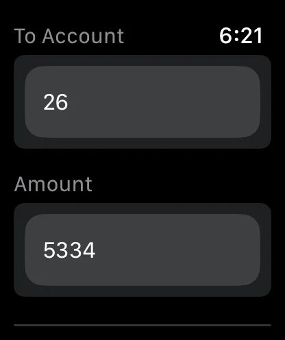 Apple Watch - Transfer Funds